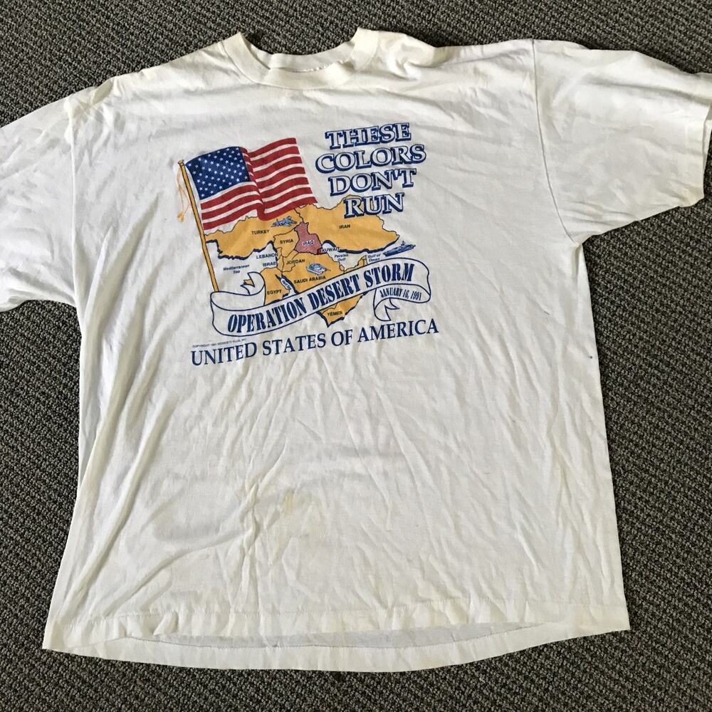 vintage operation desert storm t shirt‎ 3XL 1991 “These Colors Don’t Run”